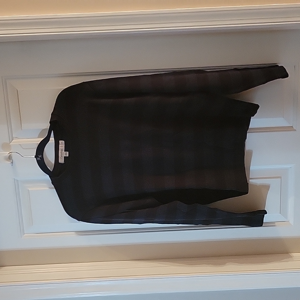 Calvin Klein Blue and black cotton sweater medium